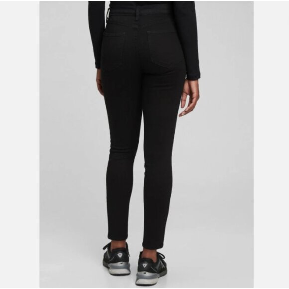 GAP Mid Rise True Skinny Ankle Jeans Black Rinse Size 26/2 RT$80 NWT Biker Moto - Picture 7 of 15